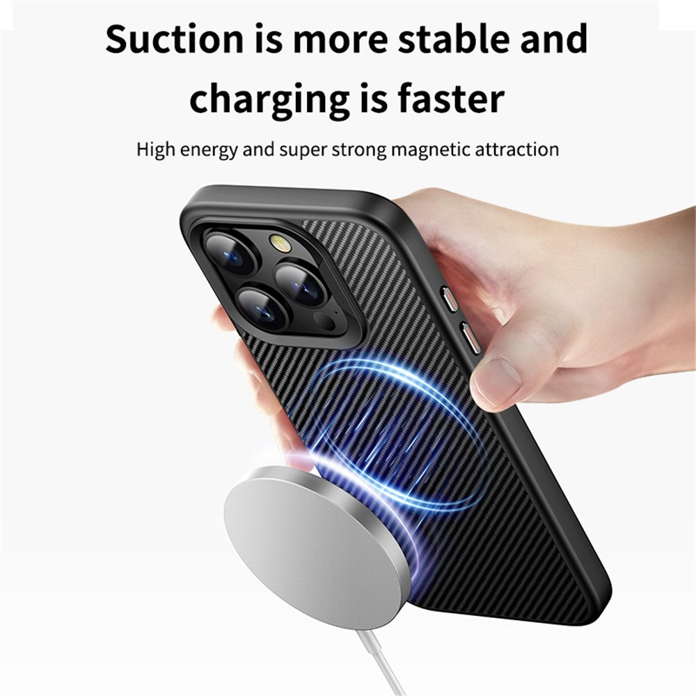 MagSafe-Hülle für Apple iPhone 15 Pro, OEM, Carbon, Schwarz
