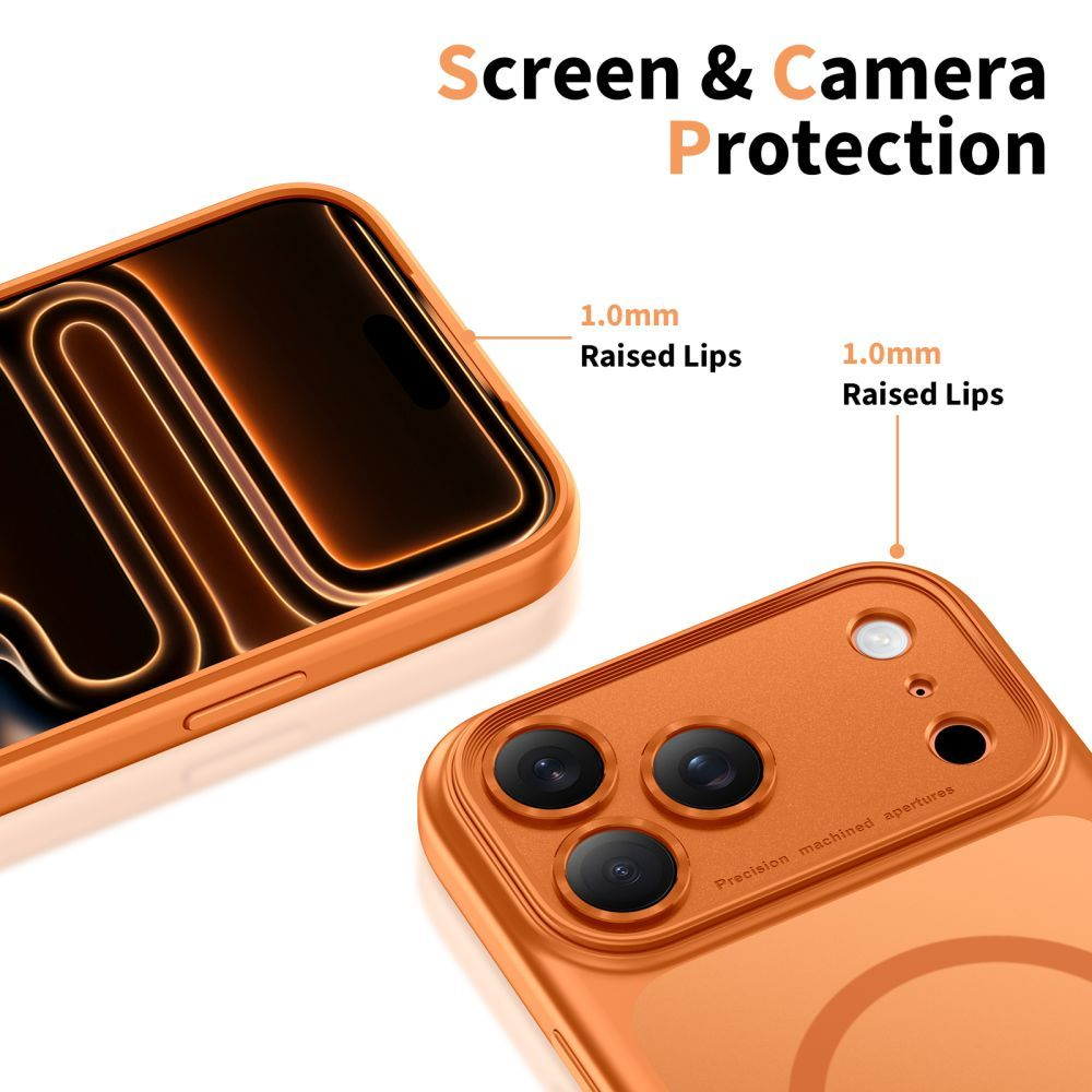 MagSafe Hülle für Apple iPhone 17 Pro, Tech-Protect, MagPeak, Matt Orange