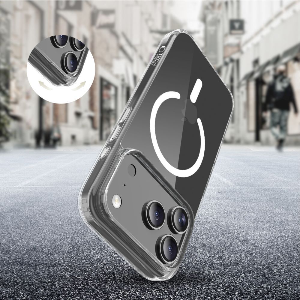 MagSafe Case for Apple iPhone 17 Pro, Tech-Protect, Flexair Hybrid CC, Transparent
