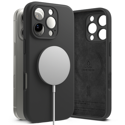 MagSafe-Hülle für Apple iPhone 16 Pro Max, Ringke, Silikon, Schwarz, Neuversiegelt