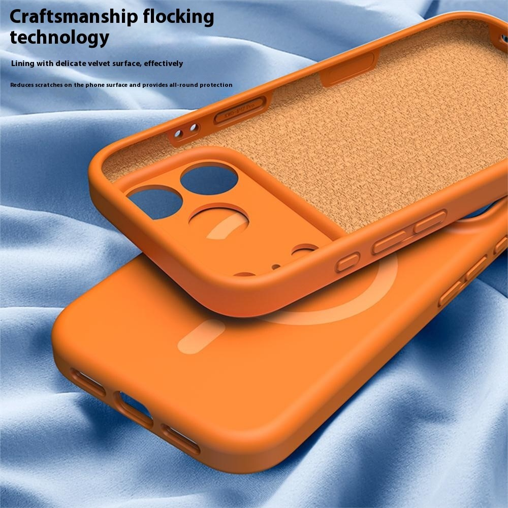 MagSafe-Hülle für Apple iPhone 17 Pro Max, OEM, Flüssigsilikon, Orange