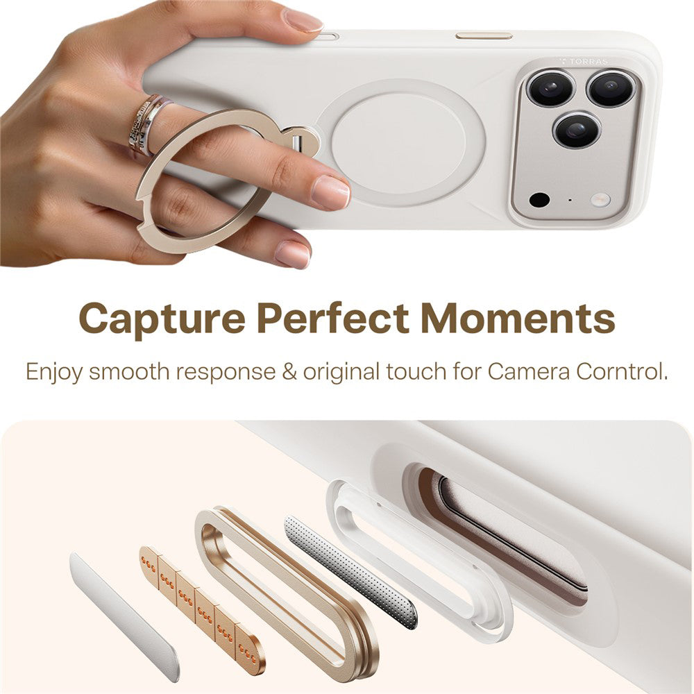 MagSafe Hülle für Apple iPhone 17 Pro Max, Torras, QPRO Silikon, Weiß