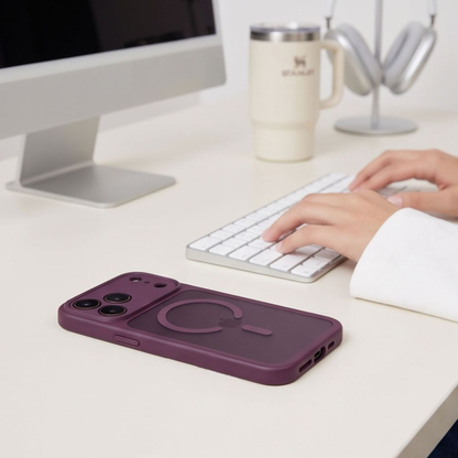 MagSafe-Hülle für Apple iPhone 18 Pro / 17 Pro, Tech-Protect, BasicMag, Mattes Weinrot