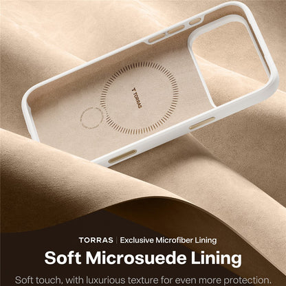 MagSafe Hülle für Apple iPhone 17 Pro Max, Torras, QPRO Silikon, Weiß