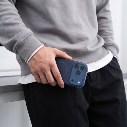 MagSafe-Hülle für Apple iPhone 18 Pro / 17 Pro, Tech-Protect, MagAir CC, Mattes Marineblau