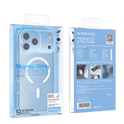 MagSafe-Hülle für Apple iPhone 17 Pro Max, Borofone, BI5 Ice Shield, Transparent