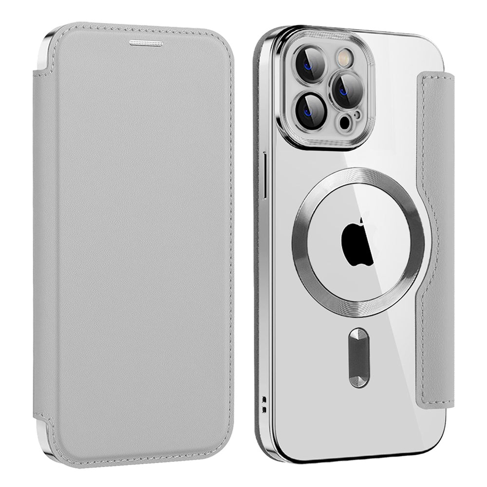 MagSafe Case for Apple iPhone 11 Pro Max, Techsuit, SmartMag Book, Gray