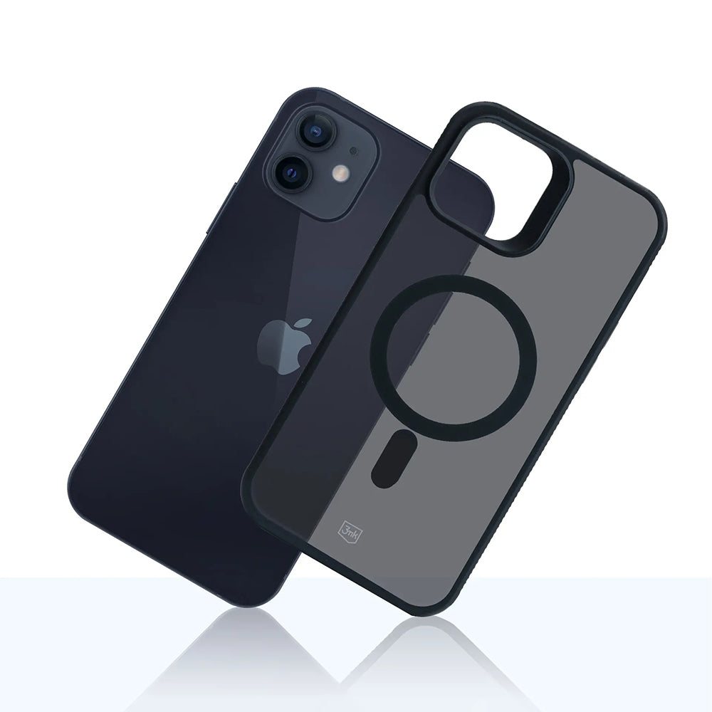 MagSafe-Hülle für Apple iPhone 12 / 12 Pro, 3MK, Smoke MagCase, Schwarz