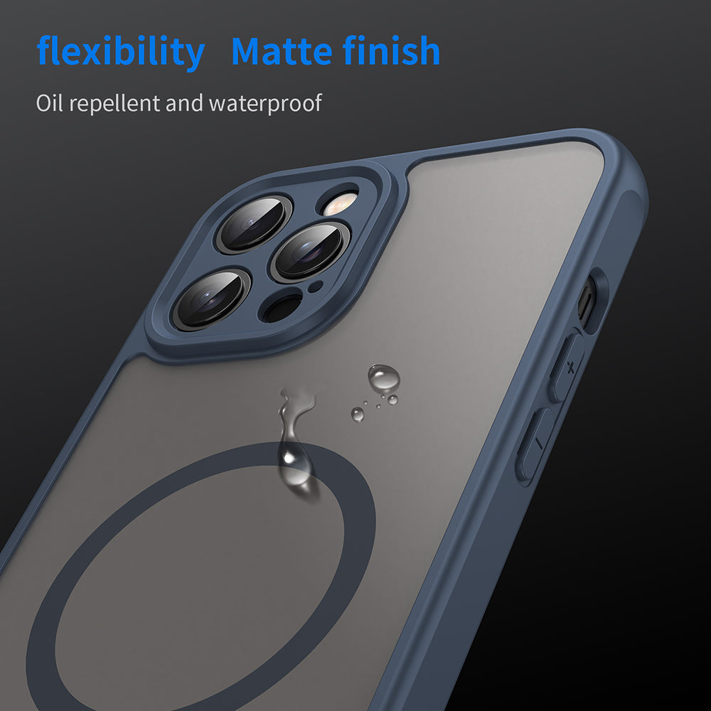 MagSafe-Hülle für Apple iPhone 12 Pro Max, Techsuit, HaloFrost II, Marineblau