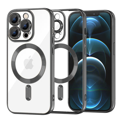 MagSafe-Hülle für Apple iPhone 12 Pro Max, Techsuit, Luxury Crystal, Schwarz