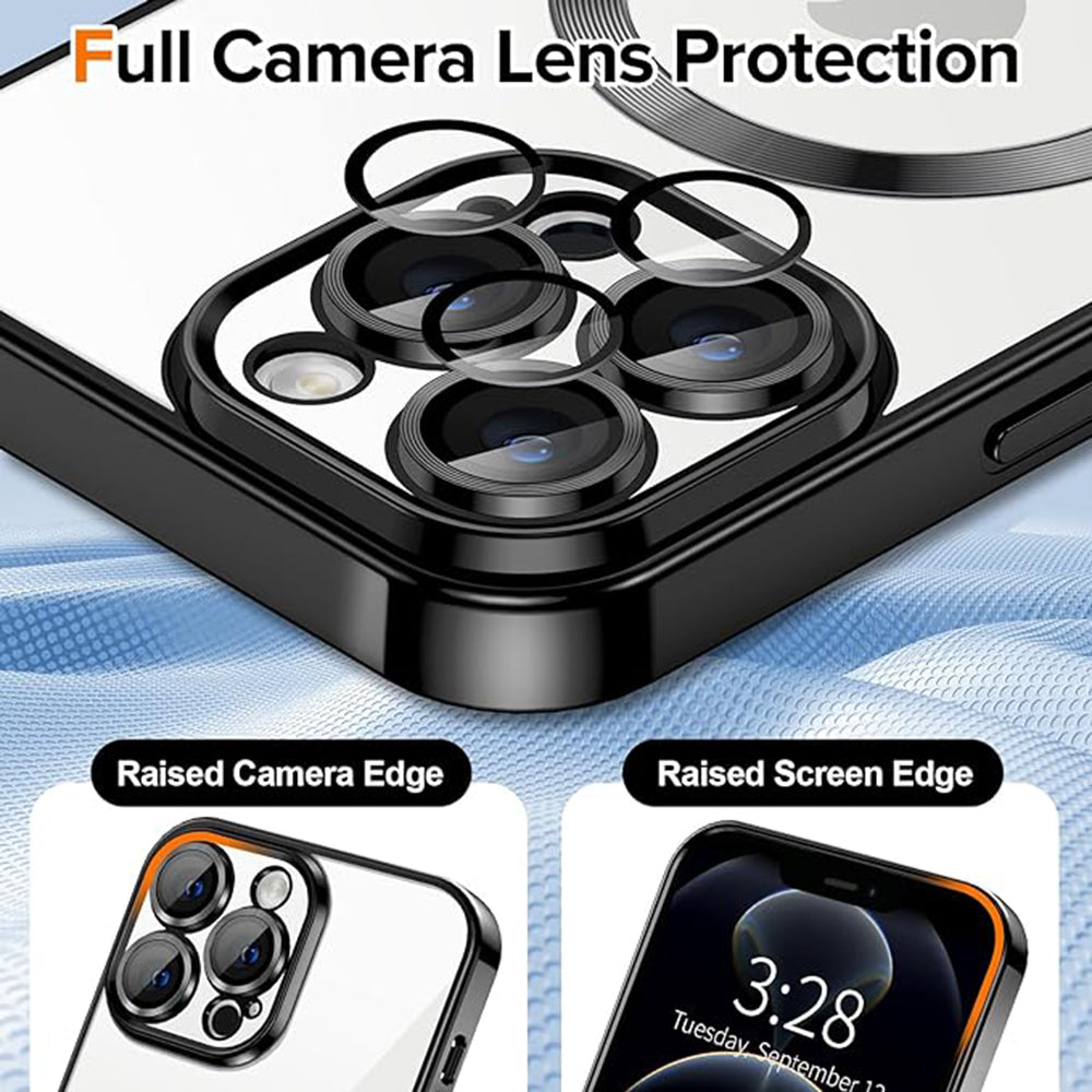 MagSafe-Hülle für Apple iPhone 12 Pro Max, Techsuit, Luxury Crystal, Schwarz