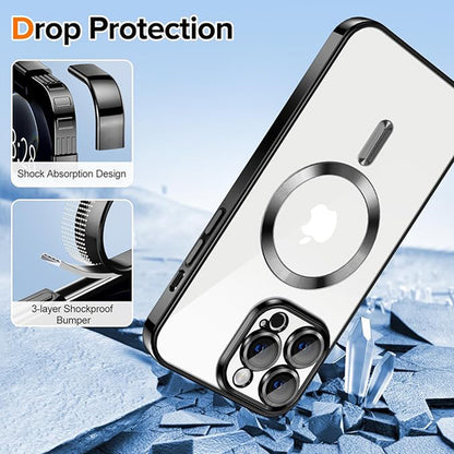 MagSafe-Hülle für Apple iPhone 12 Pro Max, Techsuit, Luxury Crystal, Schwarz