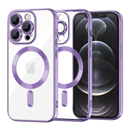 MagSafe-Hülle für Apple iPhone 12 Pro, Techsuit, Luxury Crystal, Hellviolett