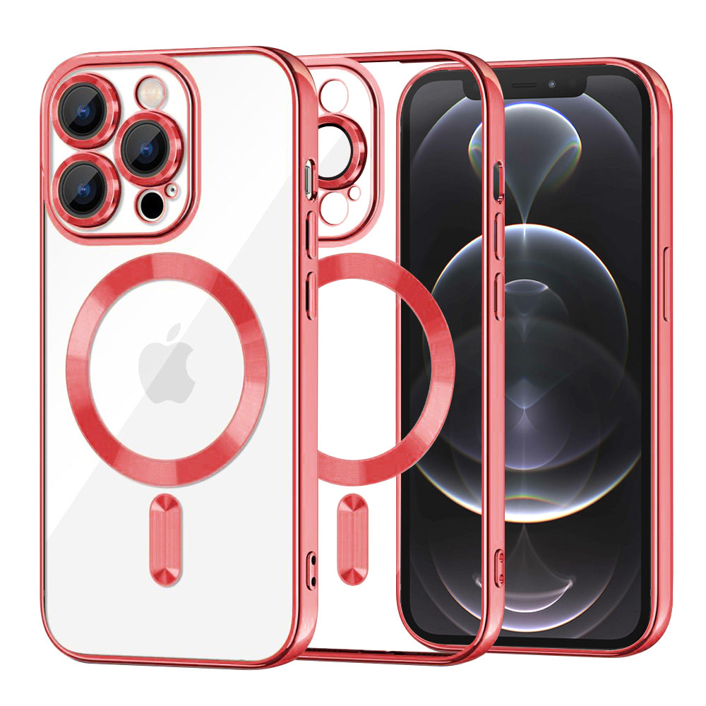 MagSafe-Hülle für Apple iPhone 12 Pro, Techsuit, Luxury Crystal, Rot