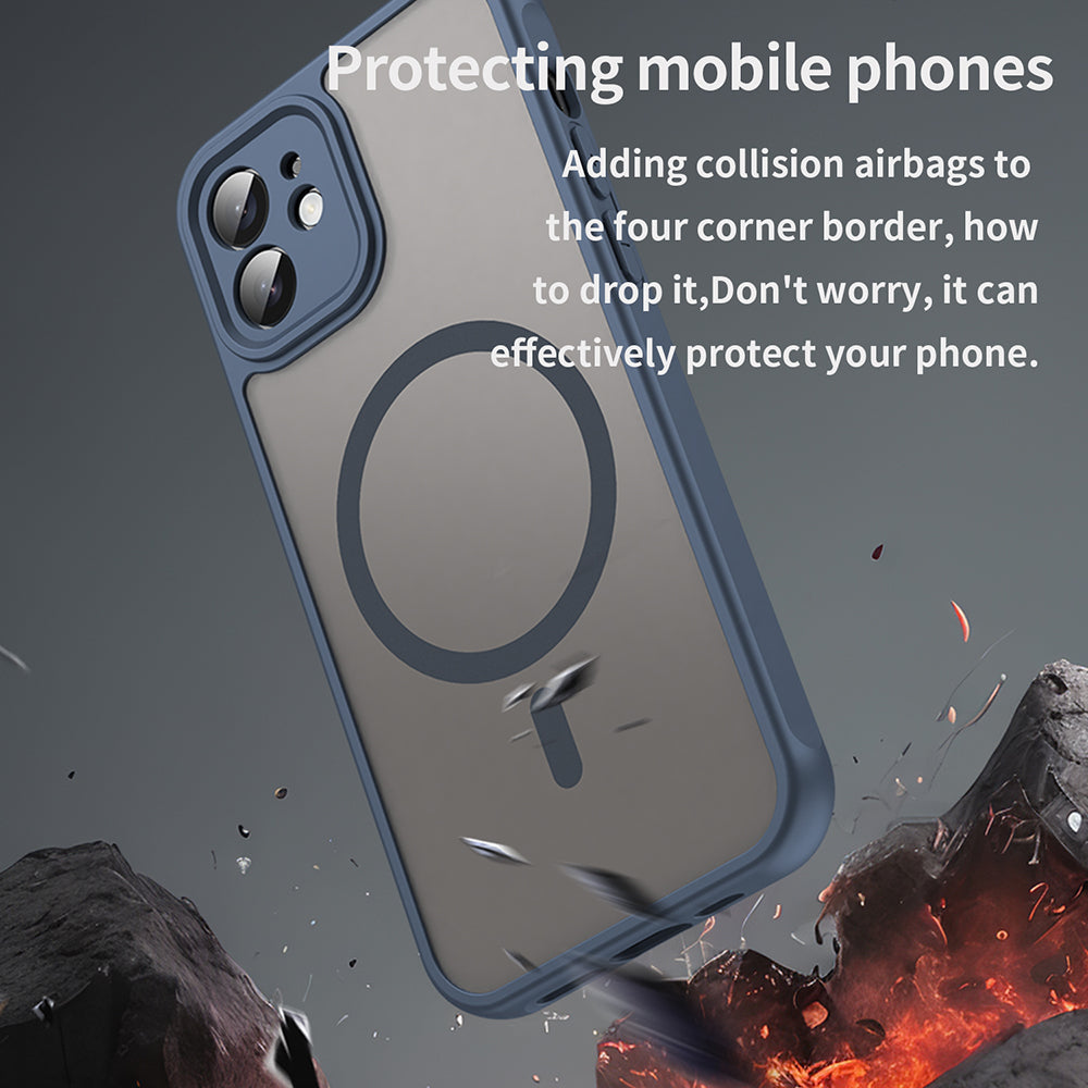 MagSafe-Hülle für Apple iPhone 12, Techsuit, HaloFrost II, Marineblau