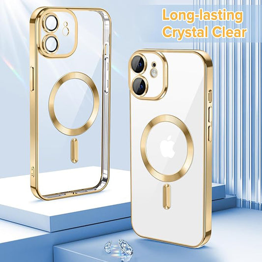 MagSafe-Hülle für Apple iPhone 12, Techsuit, Luxury Crystal, Gold