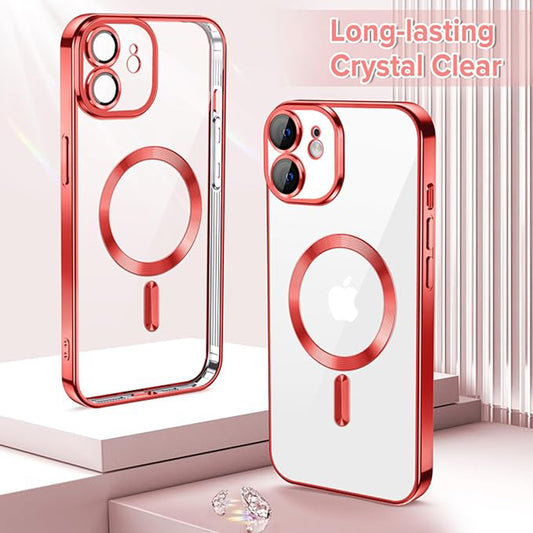 MagSafe-Hülle für Apple iPhone 12, Techsuit, Luxury Crystal, Rot