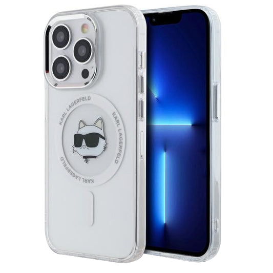 MagSafe Hülle für Apple iPhone 13 Pro, Karl Lagerfeld, IML Metal Choupette's Head, Weiß