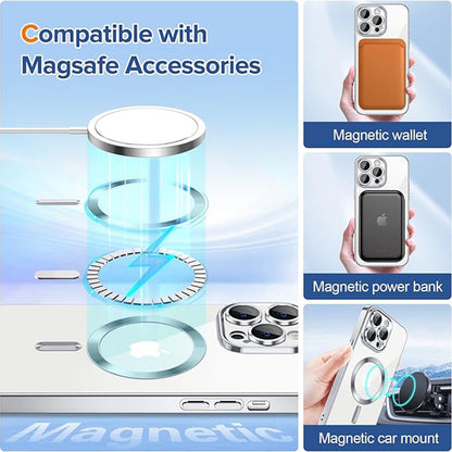 MagSafe-Hülle für Apple iPhone 13 Pro Max, Techsuit, Luxury Crystal, Silber