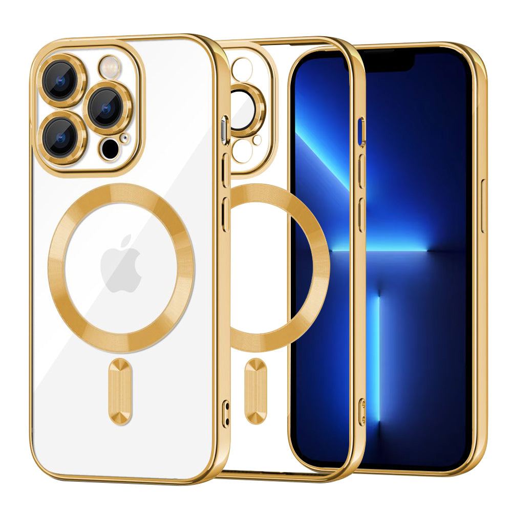 MagSafe-Hülle für Apple iPhone 13 Pro Max, Techsuit, Luxury Crystal, Gold