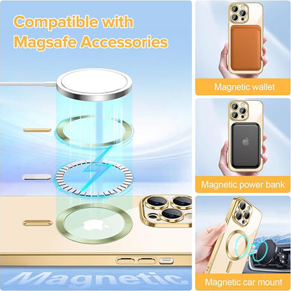 MagSafe-Hülle für Apple iPhone 13 Pro Max, Techsuit, Luxury Crystal, Gold