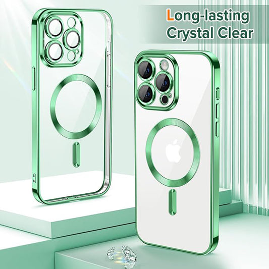 MagSafe-Hülle für Apple iPhone 13 Pro Max, Techsuit, Luxury Crystal, Hellgrün