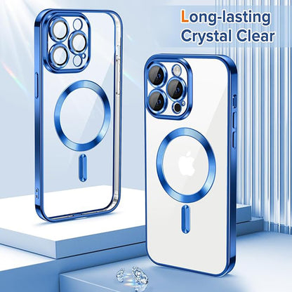 MagSafe-Hülle für Apple iPhone 13 Pro, Techsuit, Luxury Crystal, Dunkelblau
