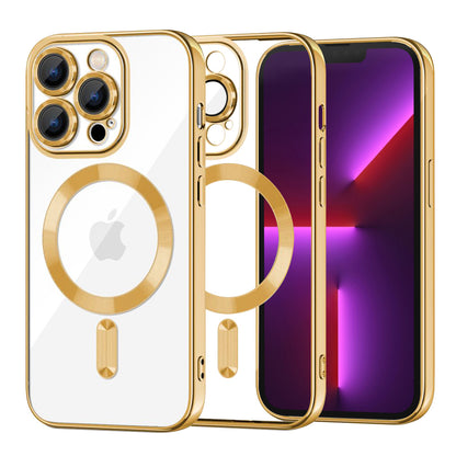 MagSafe-Hülle für Apple iPhone 13 Pro, Techsuit, Luxury Crystal, Gold