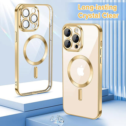 MagSafe-Hülle für Apple iPhone 13 Pro, Techsuit, Luxury Crystal, Gold