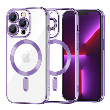 MagSafe-Hülle für Apple iPhone 13 Pro, Techsuit, Luxury Crystal, Hellviolett