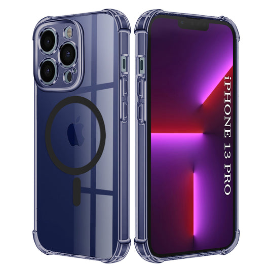 MagSafe-Hülle für Apple iPhone 13 Pro, Techsuit, stoßfest klar, rauchfarben