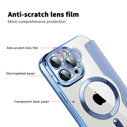 MagSafe Case for Apple iPhone 13 Pro, Techsuit, SmartMag Book, Blue