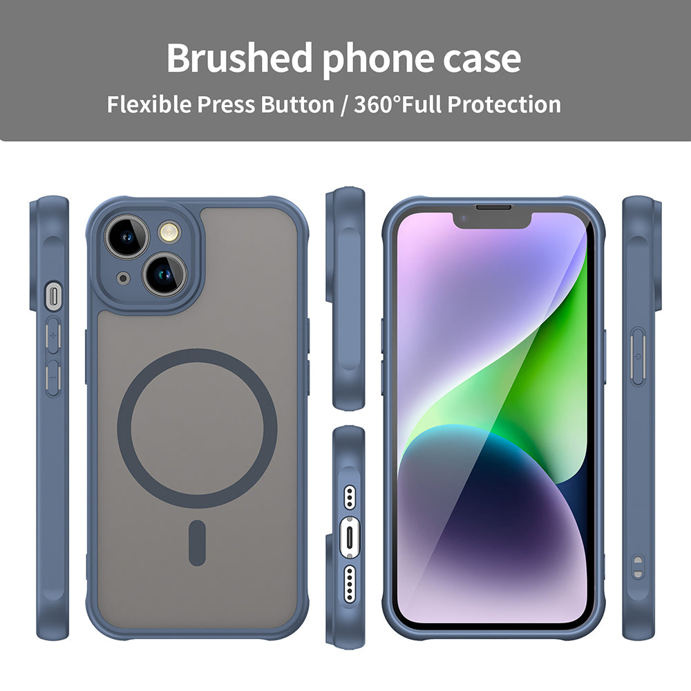 MagSafe Case for Apple iPhone 13, Techsuit, HaloFrost II, Navy Blue