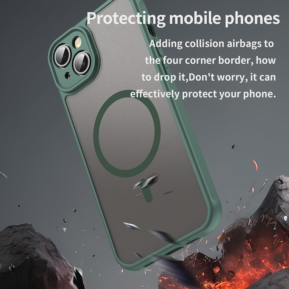 MagSafe Case for Apple iPhone 14 Plus, Techsuit, HaloFrost II, Green