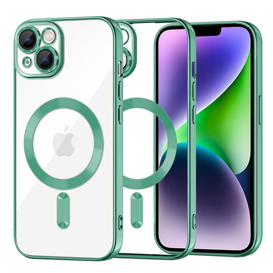 MagSafe Case for Apple iPhone 14 Plus, Techsuit, Luxury Crystal, Light Green