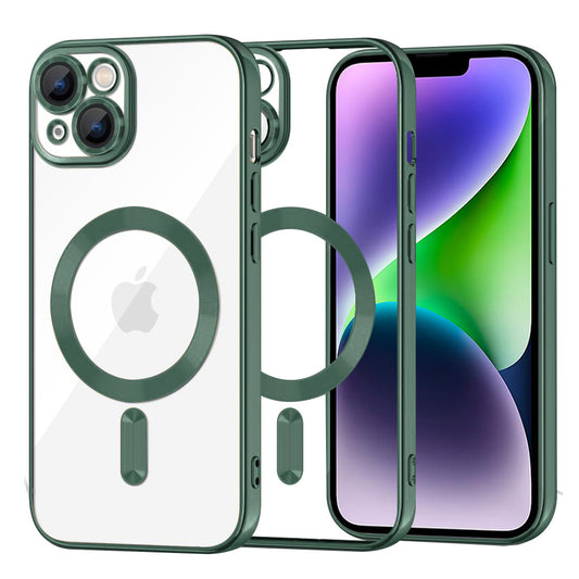 MagSafe Case for Apple iPhone 14 Plus, Techsuit, Luxury Crystal, Dark Green
