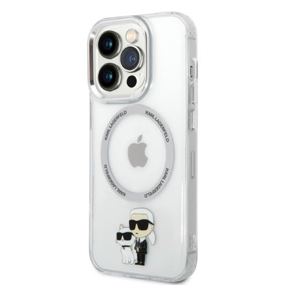 MagSafe Hülle für Apple iPhone 14 Pro, Karl Lagerfeld, Ikonik Karl & Choupette, Transparent