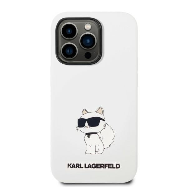 MagSafe Hülle für Apple iPhone 14 Pro, Karl Lagerfeld, Silikon Choupette, Weiß