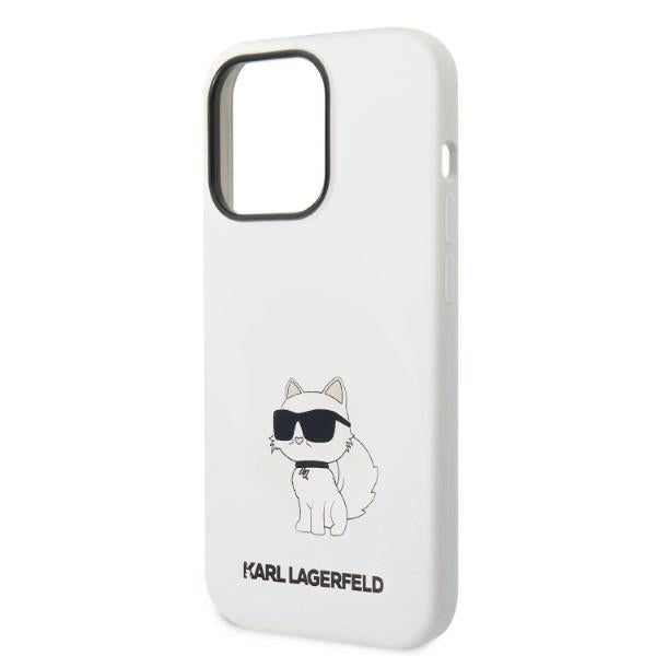 MagSafe Hülle für Apple iPhone 14 Pro, Karl Lagerfeld, Silikon Choupette, Weiß