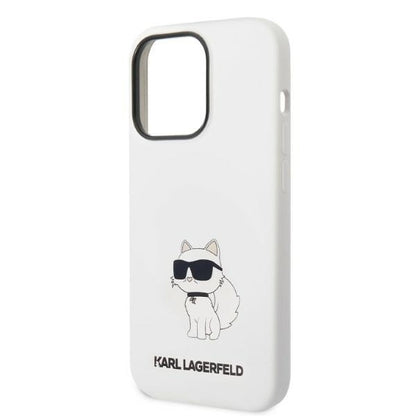 MagSafe Hülle für Apple iPhone 14 Pro, Karl Lagerfeld, Silikon Choupette, Weiß