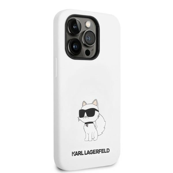 MagSafe Hülle für Apple iPhone 14 Pro, Karl Lagerfeld, Silikon Choupette, Weiß