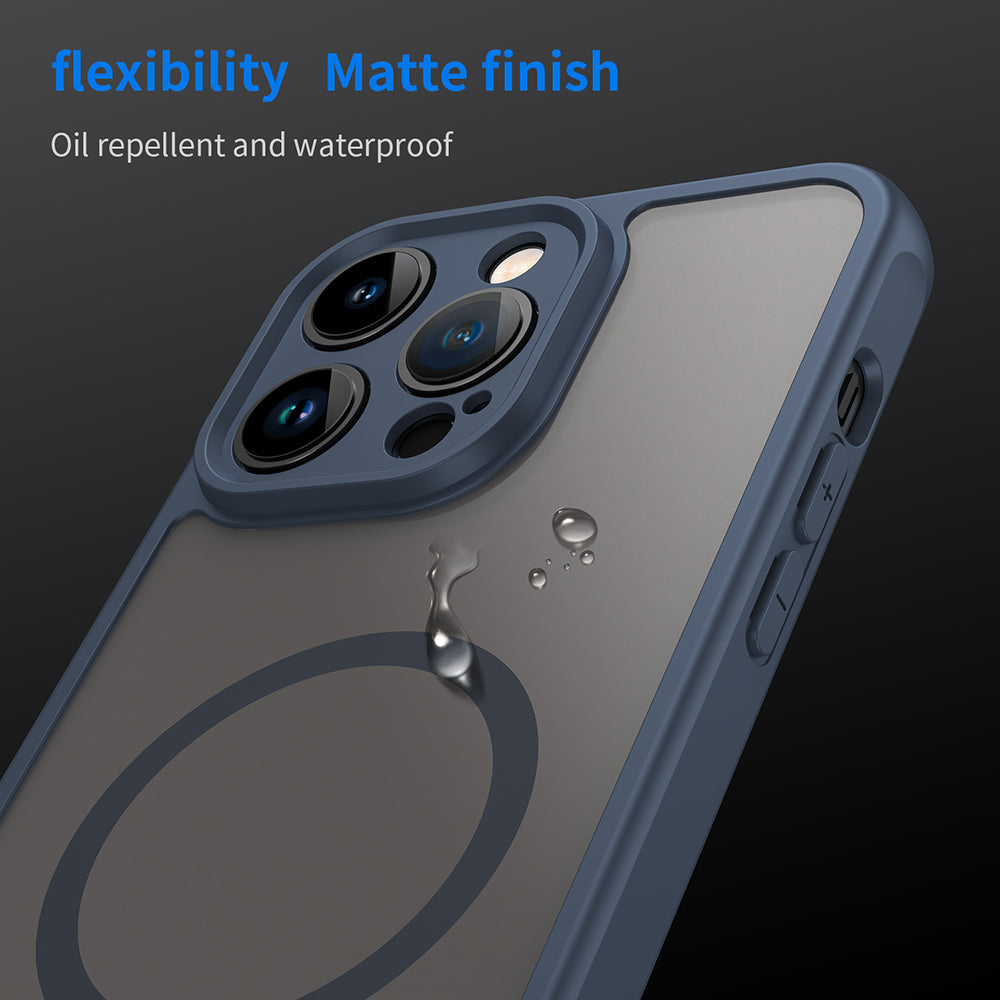 MagSafe-Hülle für Apple iPhone 14 Pro Max, Techsuit, HaloFrost II, Marineblau