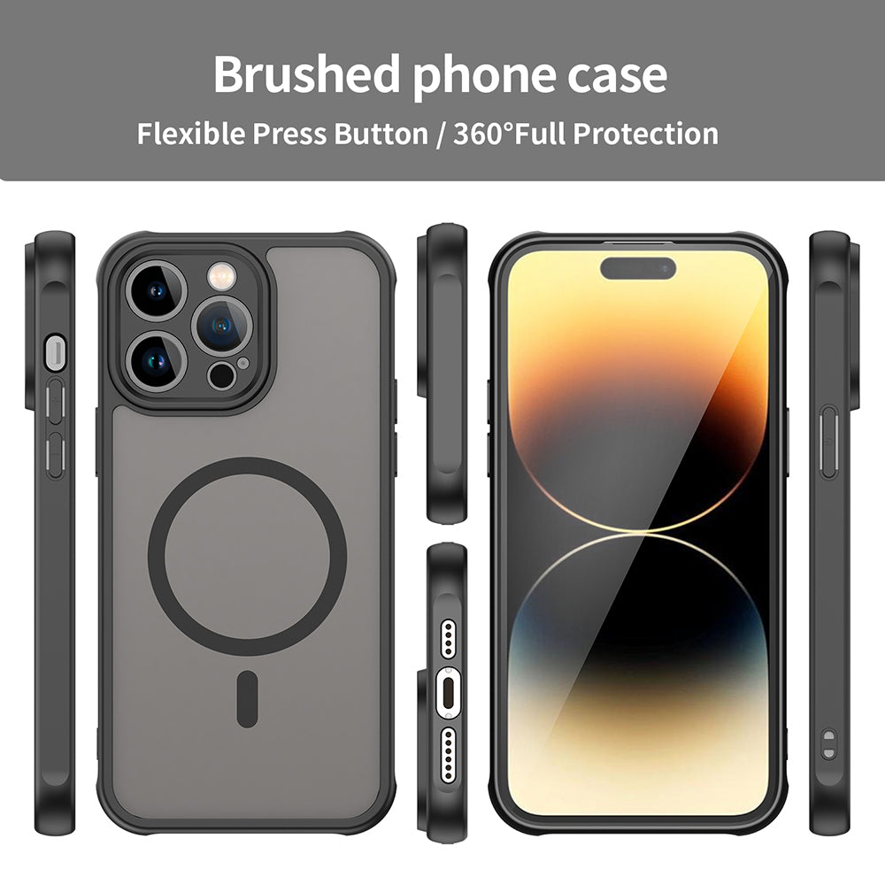 MagSafe-Hülle für Apple iPhone 14 Pro Max, Techsuit, HaloFrost II, Schwarz