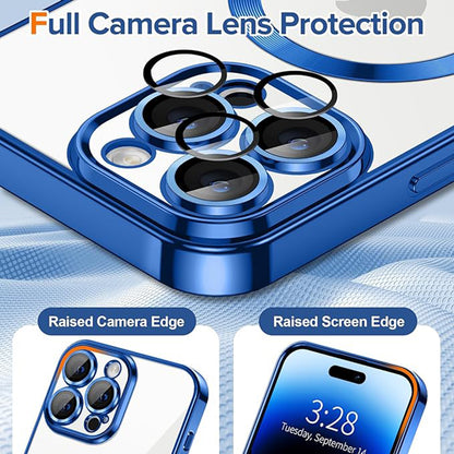 MagSafe Case for Apple iPhone 14 Pro Max, Techsuit, Luxury Crystal, Dark Blue
