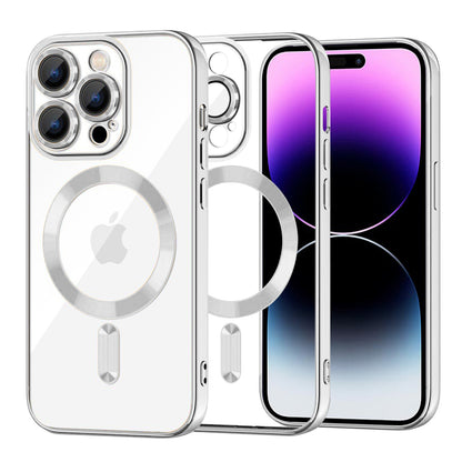 MagSafe-Hülle für Apple iPhone 14 Pro Max, Techsuit, Luxury Crystal, Silber