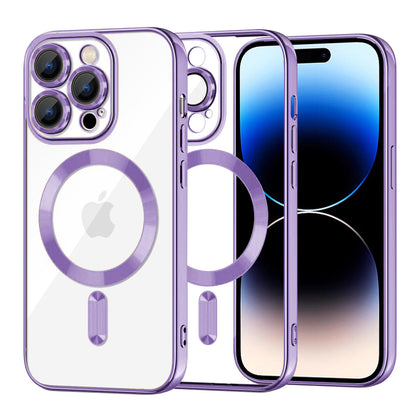 MagSafe-Hülle für Apple iPhone 14 Pro, Techsuit, Luxury Crystal, Hellviolett