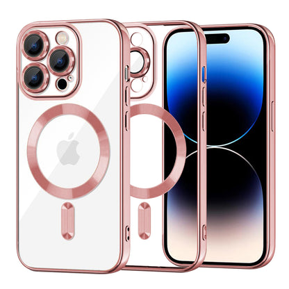 MagSafe-Hülle für Apple iPhone 14 Pro, Techsuit, Luxury Crystal, Rosa