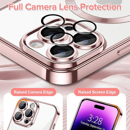 MagSafe-Hülle für Apple iPhone 14 Pro, Techsuit, Luxury Crystal, Rosa
