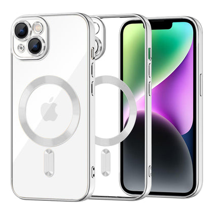 MagSafe Case for Apple iPhone 14, Techsuit, Luxury Crystal, Silver