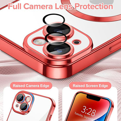 MagSafe-Hülle für Apple iPhone 14, Techsuit, Luxury Crystal, Rot